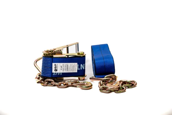 4” x 40’ Ratchet Strap w Chain Anchor - Image 2