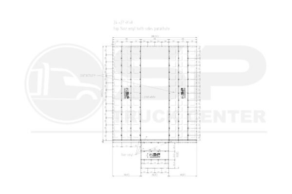 24'x27' Lumber Tarp w 8' Flap - 16.5oz Vinyl Top , both sides parachute - Image 2