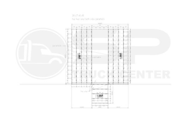 28' X 27' Steel Tarp w/ 10' Flap - 16.5oz Vinyl Top , both sides parachute - Image 2