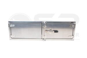 Aluminum Tool Box with Mirror Finish Doors w/ Paddle Lock 18” (H) x 24” (D) x 60” (W)