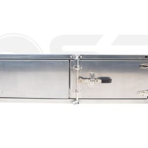 Aluminum Tool Box with Mirror Finish Doors w/ Paddle Lock 18” (H) x 24” (D) x 60” (W)