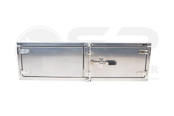 Aluminum Tool Box with Mirror Finish Doors w/ Paddle Lock 18” (H) x 24” (D) x 60” (W)