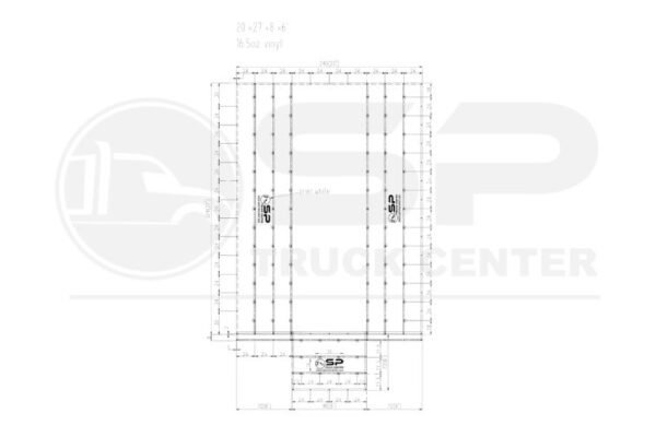 20' x 27' 16.5oz Vinyl Tarp w/ 6' Flap - Image 2